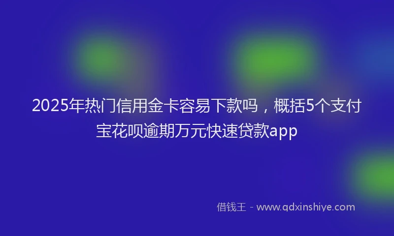 2025年热门信用金卡容易下款吗，概括5个支付宝花呗逾期万元快速贷款app