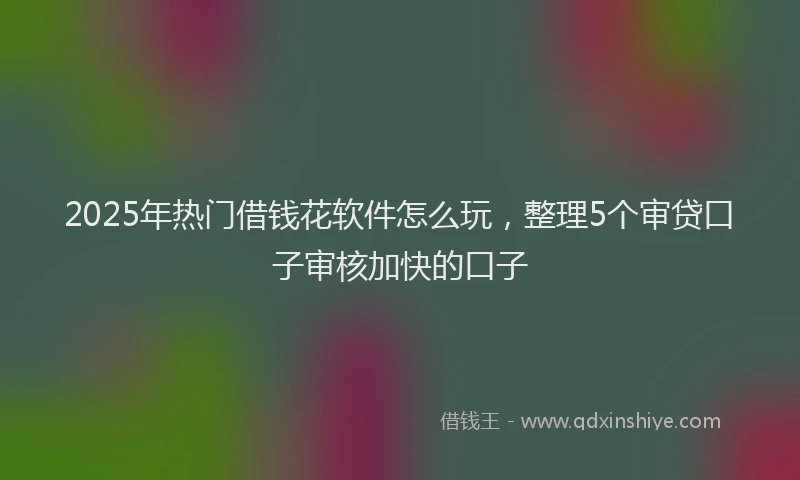2025年热门借钱花软件怎么玩，整理5个审贷口子审核加快的口子