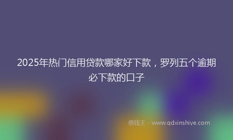 2025年热门信用贷款哪家好下款，罗列五个逾期必下款的口子
