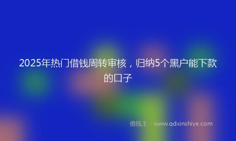 2025年热门借钱周转审核，归纳5个黑户能下款的口子