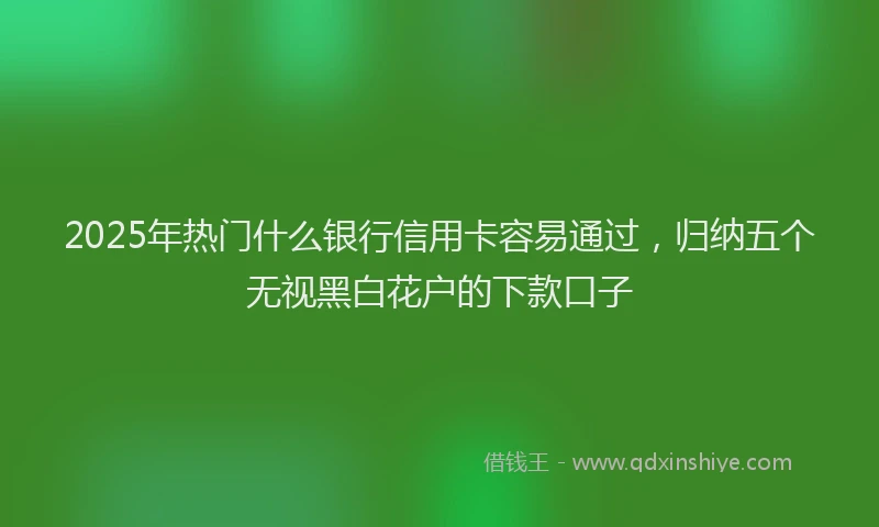 2025年热门什么银行信用卡容易通过，归纳五个无视黑白花户的下款口子