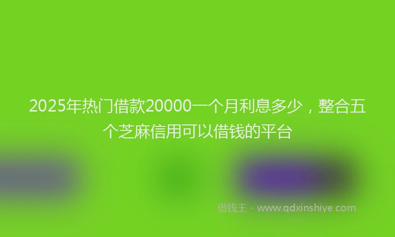 2025年热门借款20000一个月利息多少，整合五个芝麻信用可以借钱的平台