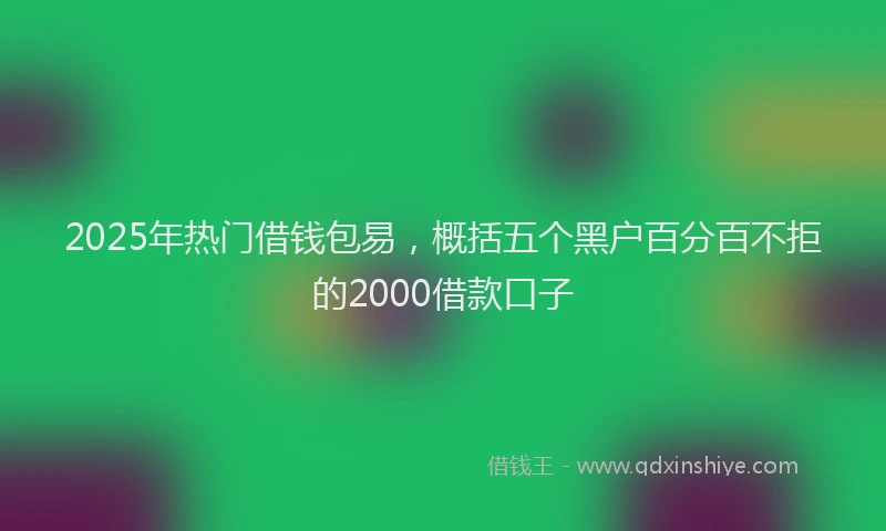 2025年热门借钱包易，概括五个黑户百分百不拒的2000借款口子