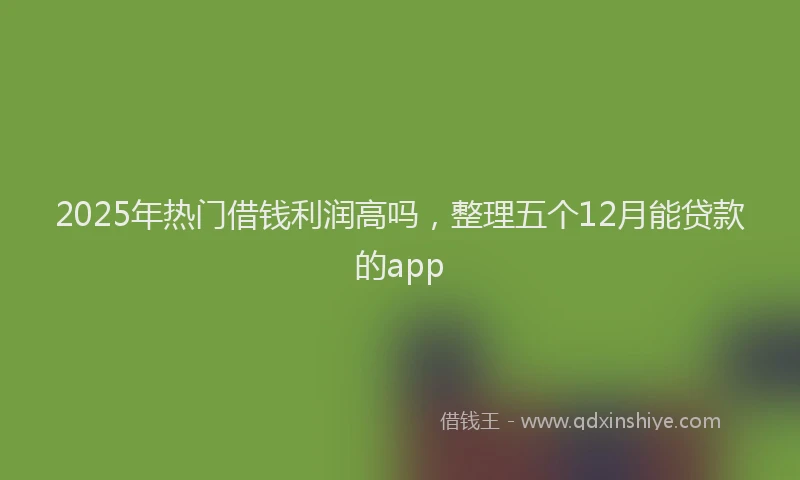 2025年热门借钱利润高吗，整理五个12月能贷款的app