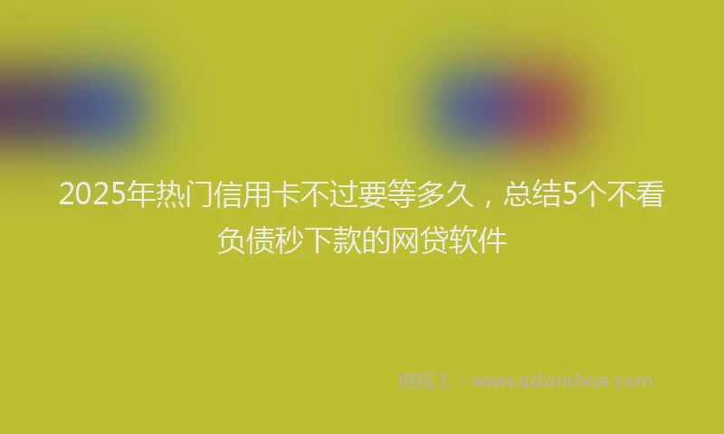 2025年热门信用卡不过要等多久，总结5个不看负债秒下款的网贷软件