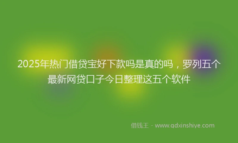 2025年热门借贷宝好下款吗是真的吗，罗列五个最新网贷口子今日整理这五个软件