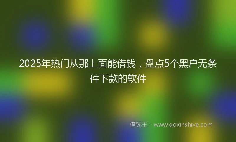 2025年热门从那上面能借钱，盘点5个黑户无条件下款的软件