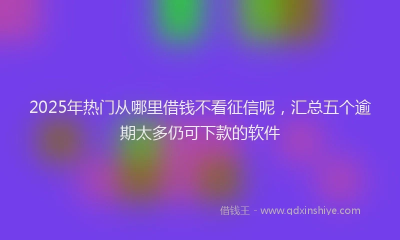 2025年热门从哪里借钱不看征信呢，汇总五个逾期太多仍可下款的软件