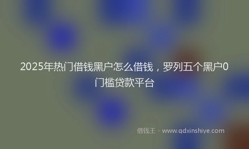 2025年热门借钱黑户怎么借钱，罗列五个黑户0门槛贷款平台