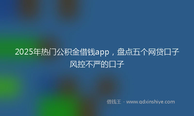 2025年热门公积金借钱app，盘点五个网贷口子风控不严的口子