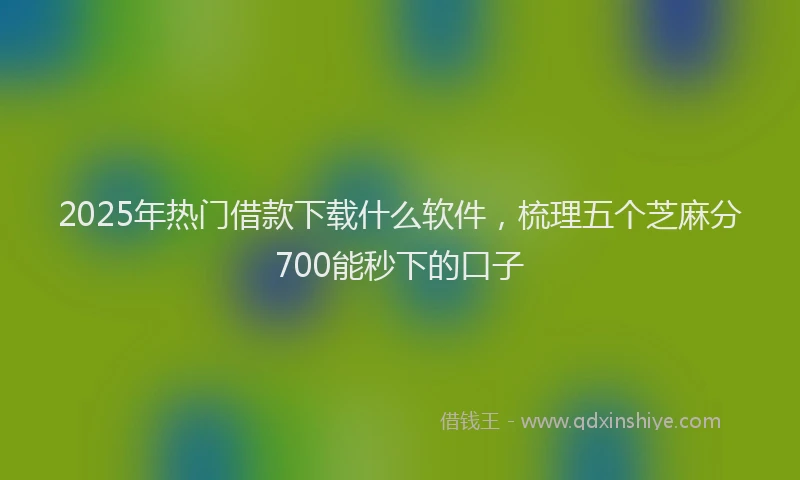 2025年热门借款下载什么软件，梳理五个芝麻分700能秒下的口子