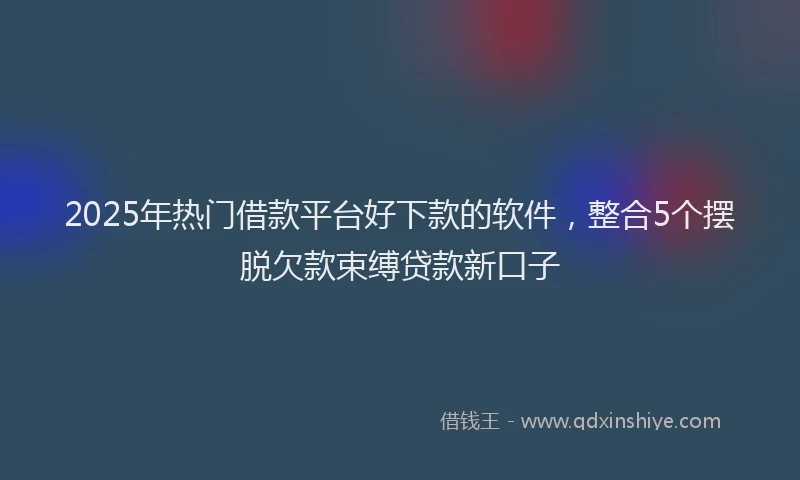 2025年热门借款平台好下款的软件，整合5个摆脱欠款束缚贷款新口子