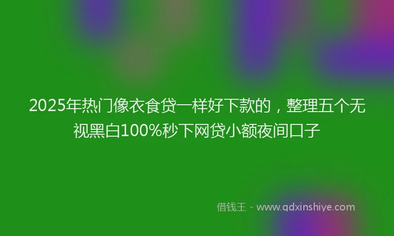 2025年热门像衣食贷一样好下款的，整理五个无视黑白100%秒下网贷小额夜间口子