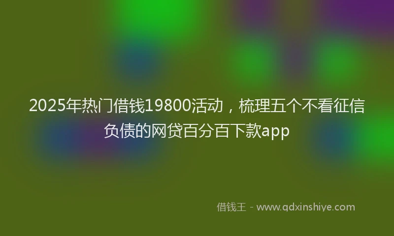 2025年热门借钱19800活动，梳理五个不看征信负债的网贷百分百下款app