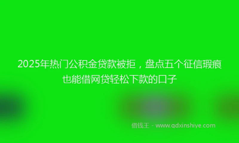 2025年热门公积金贷款被拒，盘点五个征信瑕疵也能借网贷轻松下款的口子