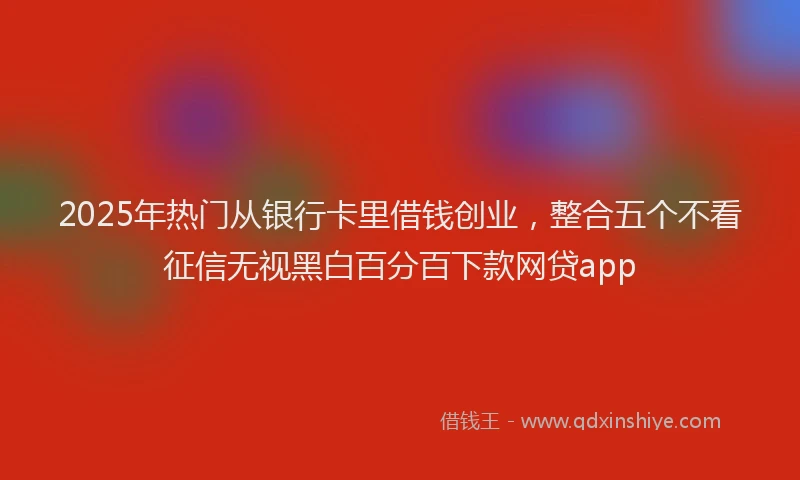 2025年热门从银行卡里借钱创业，整合五个不看征信无视黑白百分百下款网贷app