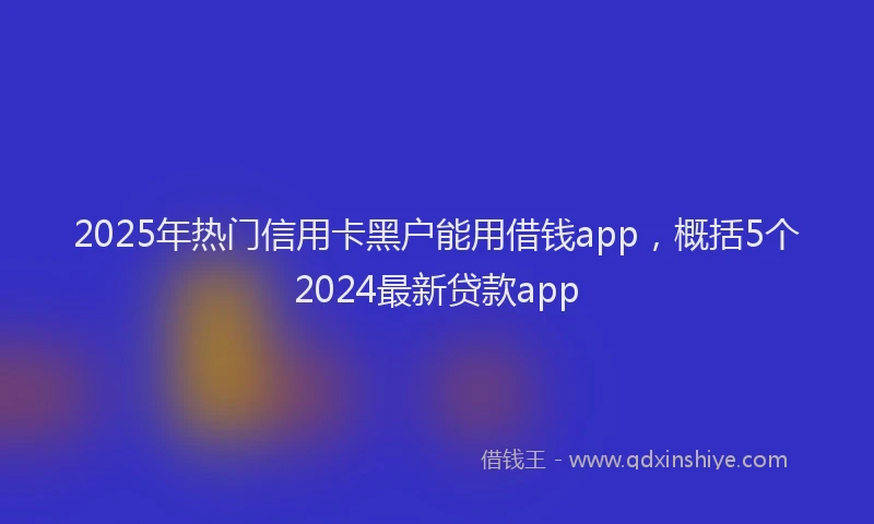 2025年热门信用卡黑户能用借钱app，概括5个2024最新贷款app