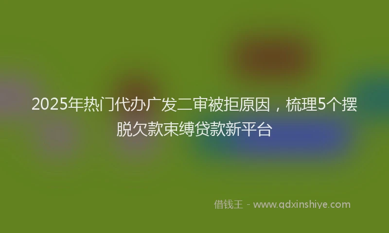 2025年热门代办广发二审被拒原因，梳理5个摆脱欠款束缚贷款新平台