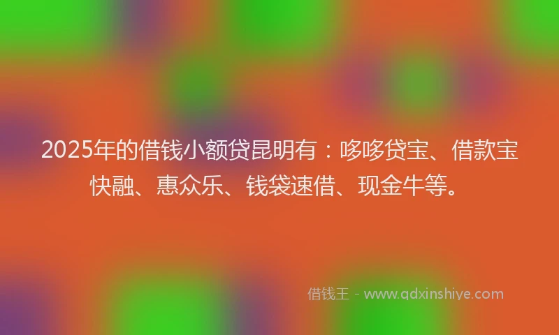 2025年的借钱小额贷昆明有：哆哆贷宝、借款宝快融、惠众乐、钱袋速借、现金牛等。