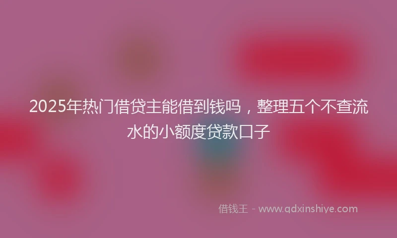 2025年热门借贷主能借到钱吗，整理五个不查流水的小额度贷款口子