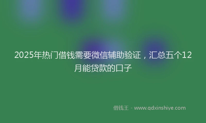 2025年热门借钱需要微信辅助验证，汇总五个12月能贷款的口子