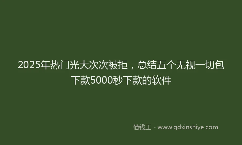 2025年热门光大次次被拒，总结五个无视一切包下款5000秒下款的软件