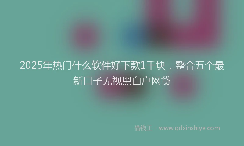 2025年热门什么软件好下款1千块，整合五个最新口子无视黑白户网贷