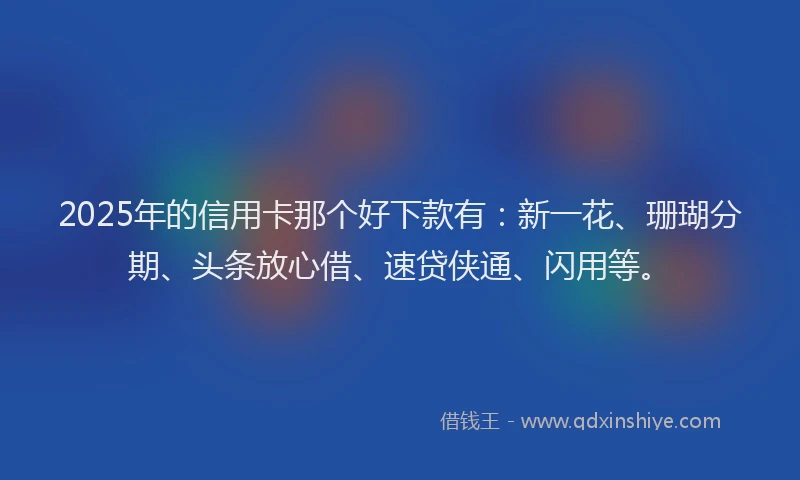 2025年的信用卡那个好下款有：新一花、珊瑚分期、头条放心借、速贷侠通、闪用等。