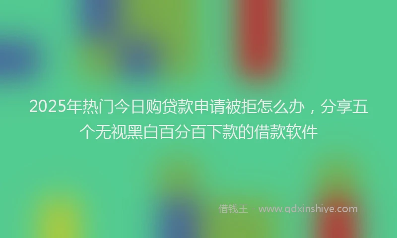 2025年热门今日购贷款申请被拒怎么办，分享五个无视黑白百分百下款的借款软件