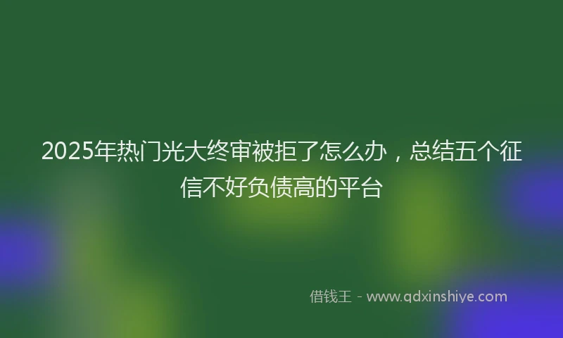 2025年热门光大终审被拒了怎么办，总结五个征信不好负债高的平台
