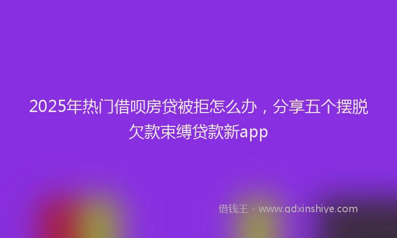 2025年热门借呗房贷被拒怎么办，分享五个摆脱欠款束缚贷款新app