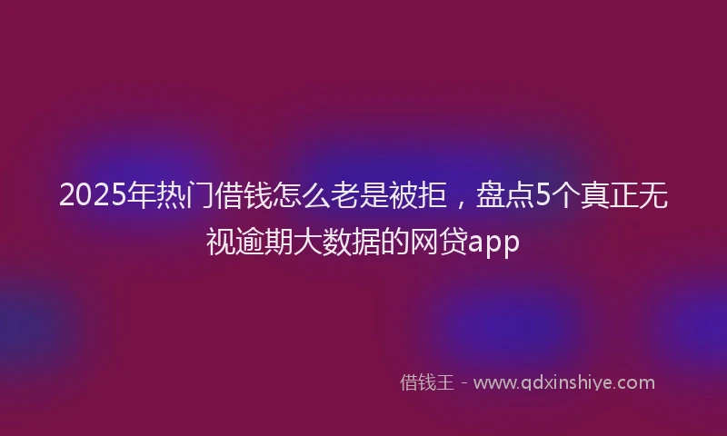 2025年热门借钱怎么老是被拒，盘点5个真正无视逾期大数据的网贷app