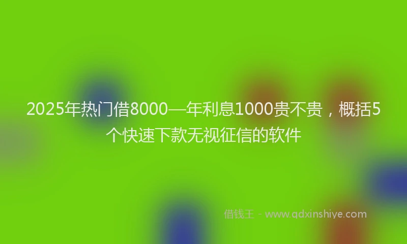 2025年热门借8000—年利息1000贵不贵，概括5个快速下款无视征信的软件
