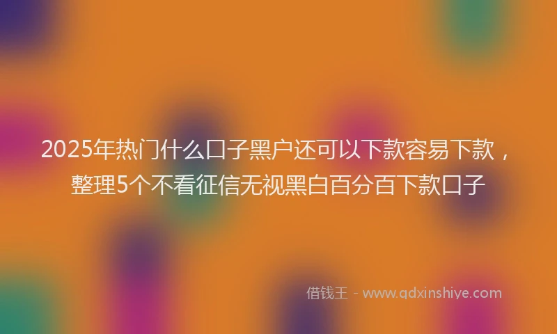 2025年热门什么口子黑户还可以下款容易下款，整理5个不看征信无视黑白百分百下款口子