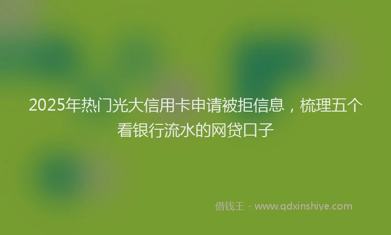 2025年热门光大信用卡申请被拒信息，梳理五个看银行流水的网贷口子