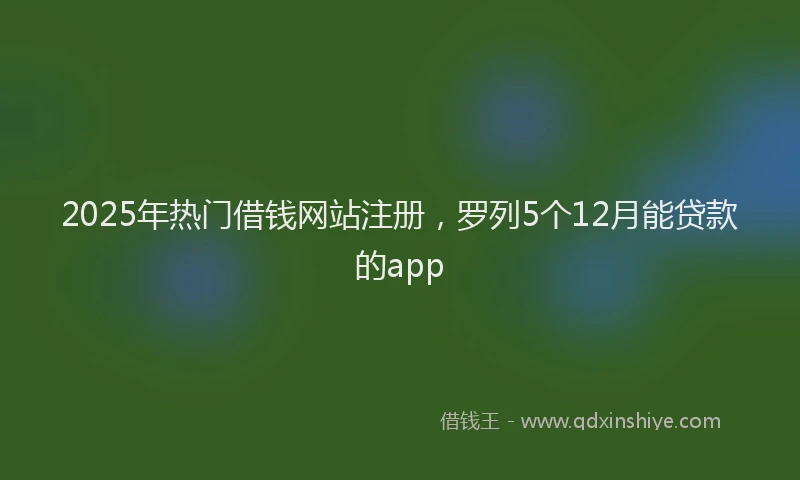 2025年热门借钱网站注册，罗列5个12月能贷款的app
