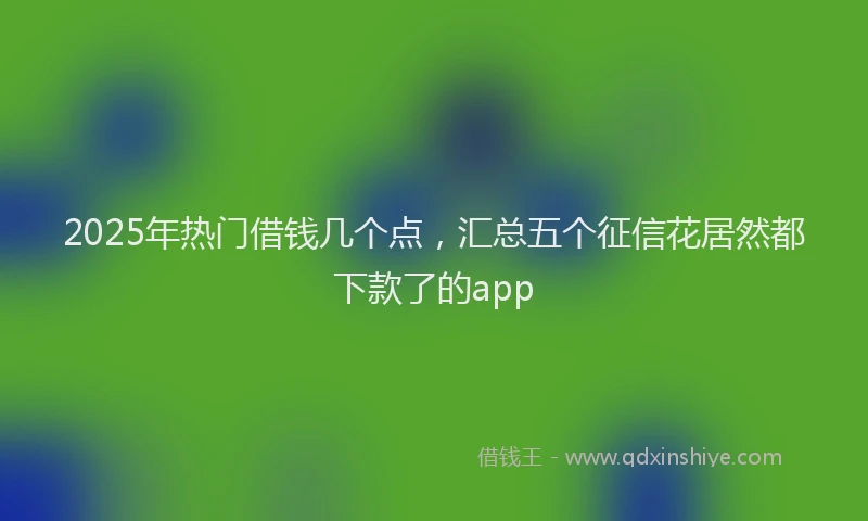 2025年热门借钱几个点，汇总五个征信花居然都下款了的app