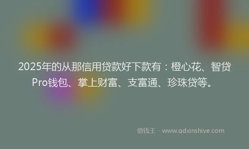 2025年的从那信用贷款好下款有：橙心花、智贷Pro钱包、掌上财富、支富通、珍珠贷等。