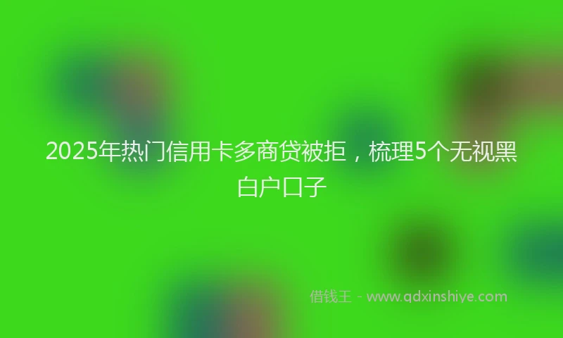 2025年热门信用卡多商贷被拒，梳理5个无视黑白户口子