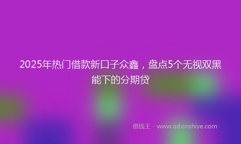 2025年热门借款新口子众鑫，盘点5个无视双黑能下的分期贷