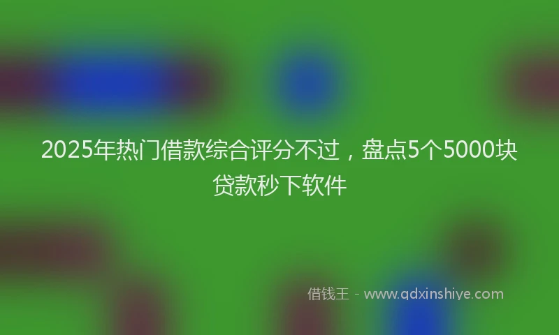 2025年热门借款综合评分不过，盘点5个5000块贷款秒下软件