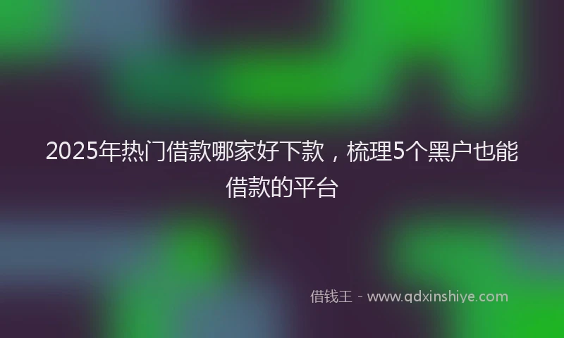 2025年热门借款哪家好下款，梳理5个黑户也能借款的平台