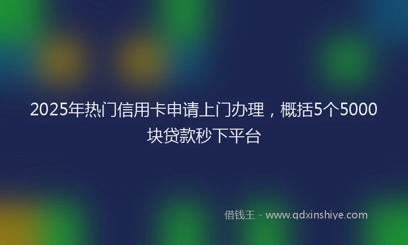 2025年热门信用卡申请上门办理，概括5个5000块贷款秒下平台