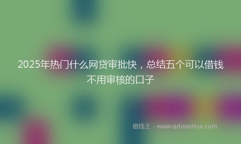 2025年热门什么网贷审批快，总结五个可以借钱不用审核的口子