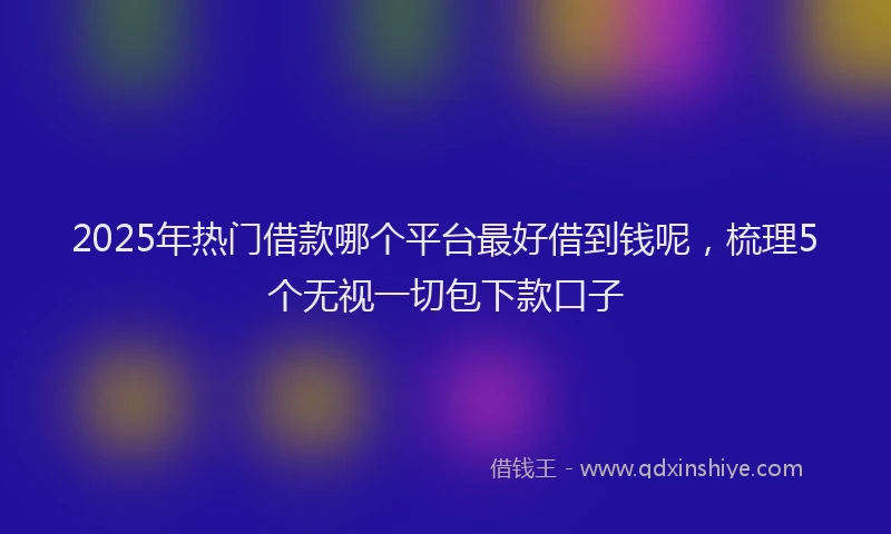2025年热门借款哪个平台最好借到钱呢，梳理5个无视一切包下款口子