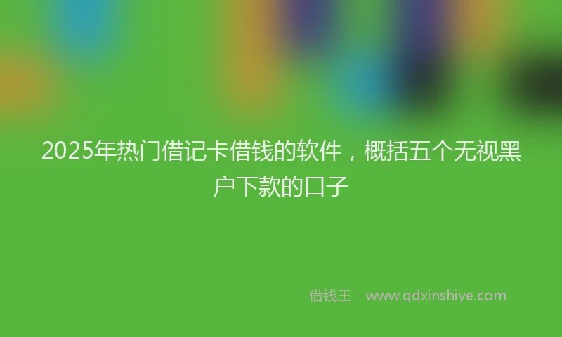 2025年热门借记卡借钱的软件，概括五个无视黑户下款的口子