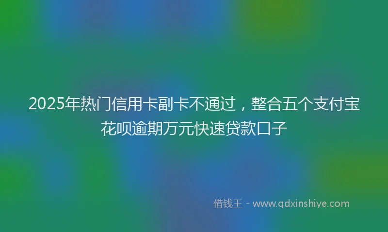 2025年热门信用卡副卡不通过，整合五个支付宝花呗逾期万元快速贷款口子