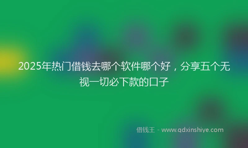 2025年热门借钱去哪个软件哪个好，分享五个无视一切必下款的口子