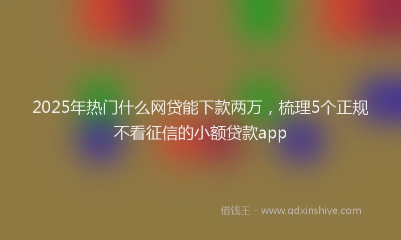2025年热门什么网贷能下款两万，梳理5个正规不看征信的小额贷款app
