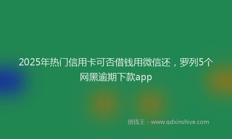 2025年热门信用卡可否借钱用微信还，罗列5个网黑逾期下款app
